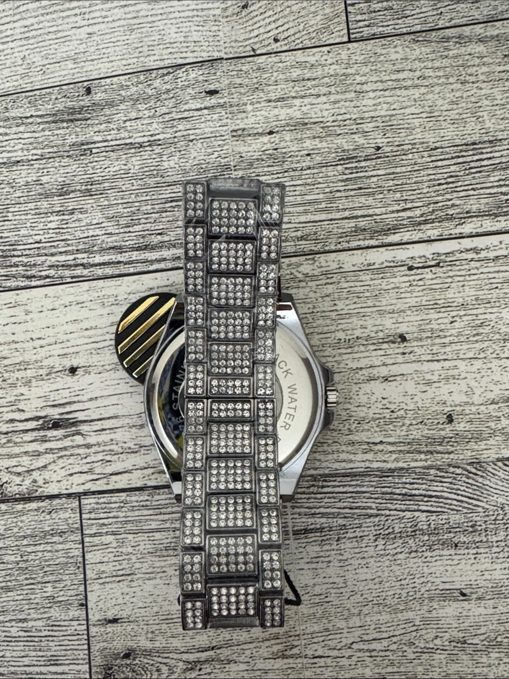 AJ USA Men's Crystal Pavé Stainless Steel Watch NEW